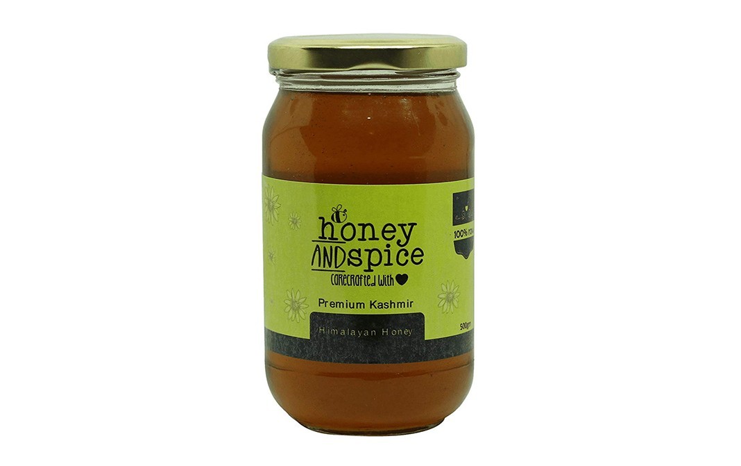 Honey And Spice Premium Kashmir Himalayan Honey   Glass Jar  500 grams